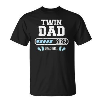 Mens Twin Dad 2022 Loading For Pregnancy Announcement Unisex T-Shirt | Mazezy