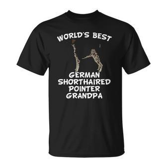 Mens Worlds Best German Shorthaired Pointer Grandpa Unisex T-Shirt | Mazezy