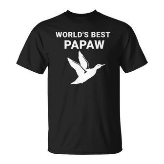 Mens Worlds Best Papaw Duck Hunters Grandpa Gifts Unisex T-Shirt | Mazezy