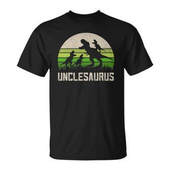 Mensrex Uncle Apparel Unclesaurus 3 Kids Dinosaur Unisex T-Shirt | Mazezy