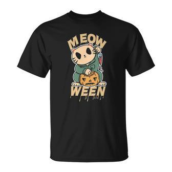 Meow Ween Happy Halloween Cat T-shirt - Thegiftio UK