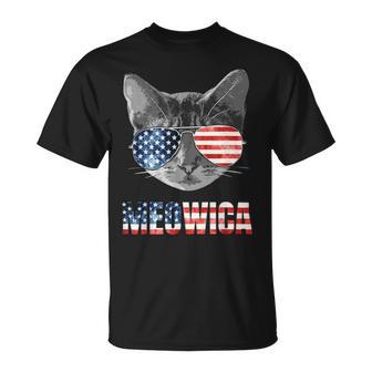 Meowica Funny Cat Patriotic Usa Shirt American Flag 544 Trending Shirt Unisex T-Shirt | Favorety DE