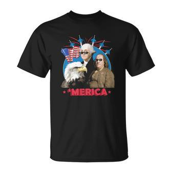 Merica Patriotic Party American Flag Eagle Unisex T-Shirt | Mazezy