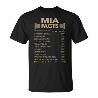 Mia Name Mia Facts T-Shirt - Seseable