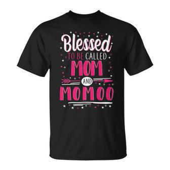 Momoo Grandma Blessed To Be Called Mom And Momoo T-Shirt - Seseable