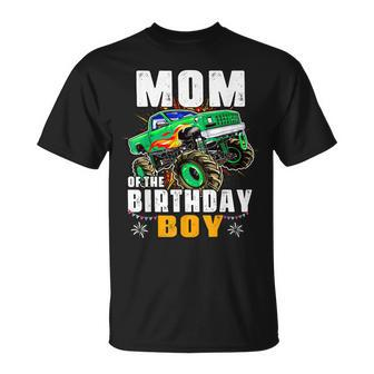 Monster Truck Family Matching Party Mom Of The Birthday Boy Unisex T-Shirt - Seseable