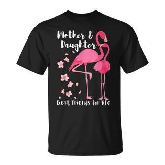 Mother And Daughter Best Friends For Life Pink Flamingo Mom T-shirt - Thegiftio UK