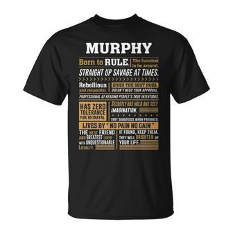 Murphy Name Murphy Born To Rule T-Shirt - Seseable