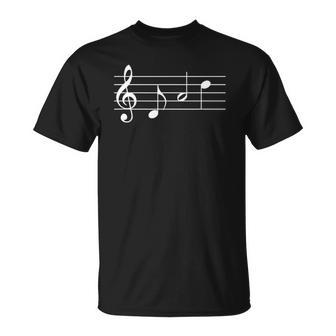 Music Dad Text In Treble Clef Musical Notes Unisex T-Shirt | Mazezy