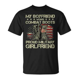My Boyfriend Wears Combat Boots Proud Military Girlfriend T-Shirt Unisex T-Shirt - Monsterry DE