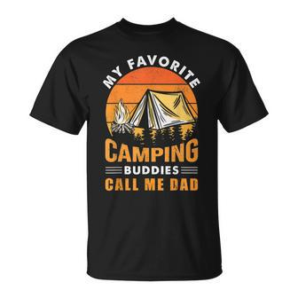 My Favorite Camping Buddies Call Me Dad Vintage Fathers Day V3 Unisex T-Shirt - Seseable