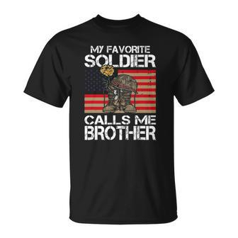 My Favorite Soldier Calls Me Brother Proud Army Bro Unisex T-Shirt | Mazezy CA