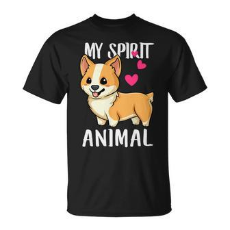 My Spirit Animal Corgi Dog Love-R Dad Mom Boy Girl Funny Unisex T-Shirt - Monsterry UK