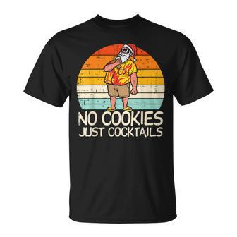 No Cookies Cocktails Santa Summer Christmas In July Xmas T-shirt - Thegiftio UK