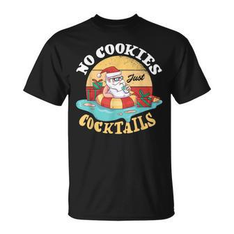 No Cookies Just Cocktails Santa Tropical Sommer Christmas T-shirt - Thegiftio UK