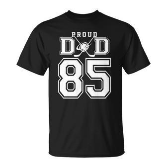 Number 85 Custom Proud Hockey Dad Personalized For Men Unisex T-Shirt | Mazezy