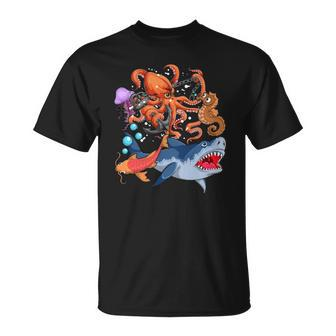 Octopus Jellyfish Seahorse Shark Zookeeper Kids Ocean Animal Unisex T-Shirt | Mazezy