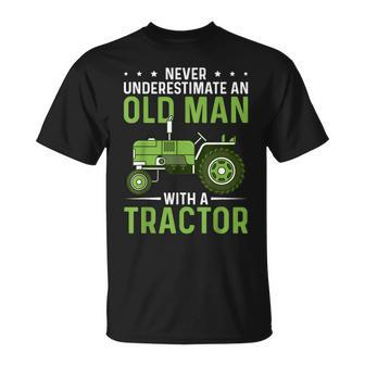 Old Man With A Tractor Farm Tractor Driver Farmer T-shirt - Thegiftio UK