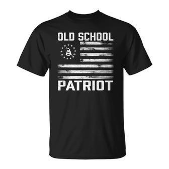 Old School Patriot - Patriotic Gadsden And Betsy Ross Flag Unisex T-Shirt | Mazezy