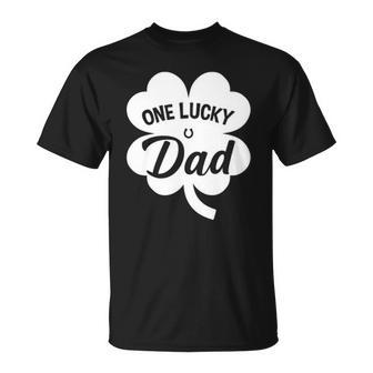One Lucky Dad Shamrock Four Leaf Clover St Patricks Day T-shirt - Thegiftio UK