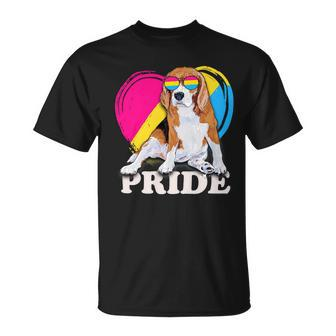 Pansexual Beagle Rainbow Heart Pride Lgbt Dog Lover 56 Beagle Dog Unisex T-Shirt - Seseable