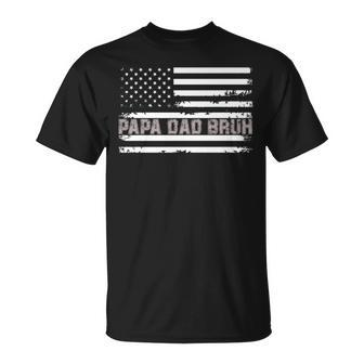 Papa Dad Bruh Fathers Day 4Th Of July Us Flag Vintage 2022 Unisex T-Shirt - Seseable