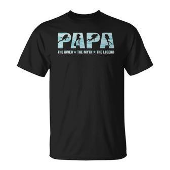 Papa Diver Myth Legend Scuba Diving Diver Dad T-shirt - Thegiftio UK