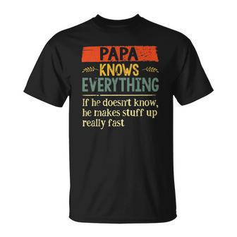 Papa Knows Everything If He Doesnt Know Fathers Day T-shirt - Thegiftio UK