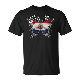 Paraguay Flag Butterfly Graphic Unisex T-Shirt | Mazezy