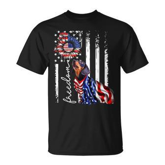 Patriotic 4Th Of July Weiner Dachshund Dog Freedom Unisex T-Shirt - Seseable