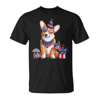 Patriotic Welsh Corgi Dog Pup 4Th Of July Unisex T-Shirt - Seseable