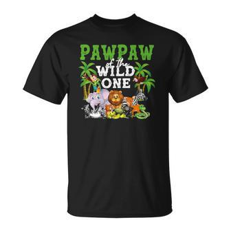 Pawpaw Of The Wild One Zoo Birthday Safari Jungle Animal Unisex T-Shirt | Mazezy