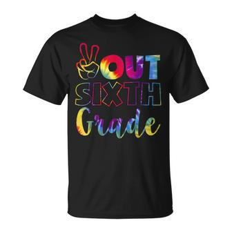 Peace Out 6Th Grade Tie Dye Graduation Class Of 2021 Virtual V2 T-shirt - Thegiftio UK