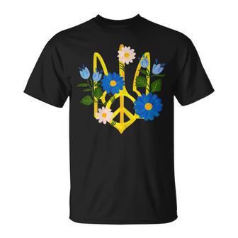 Peace In The Crest Of Ukraine Peace And Solidarity For Ukraine Unisex T-Shirt | Favorety