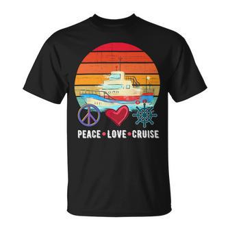 Peace Love Cruising Family Cruise Vacation Matching Gift V2 Unisex T-Shirt | Favorety DE