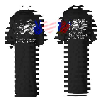 Peace Love Fireworks Star 4Th Of July Celebration Us Flag Unisex T-Shirt - Seseable