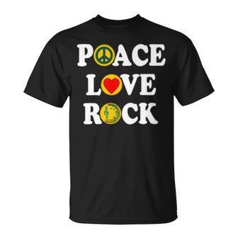 Peace Love Rock V2 Unisex T-Shirt - Monsterry