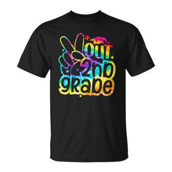 Peace Out 2Nd Grade Graduation Last Day Of School Tie Dye Unisex T-Shirt | Mazezy DE