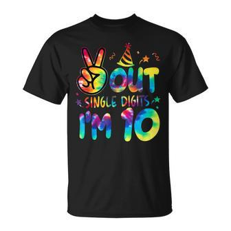 Peace Out Single Digits Im 10 Tie Dye Birthday Kids V3 Unisex T-Shirt - Seseable