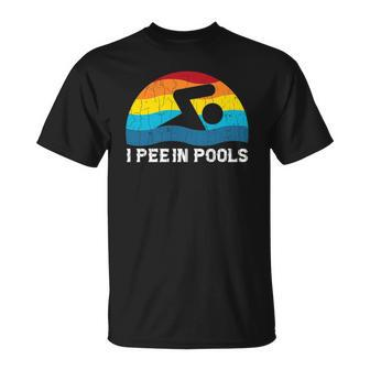 I Pee In Pools Swimmer Swimming Coach Player Graphic T-shirt - Thegiftio UK