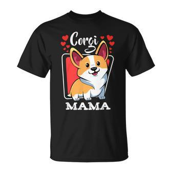 Pembroke Welsh Corgi Mama Puppy Dog Mom Pets Animals Lover Unisex T-Shirt - Monsterry DE