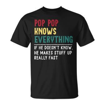 Pop Pop Know Everything Fathers Day For Grandpa T-shirt - Thegiftio UK