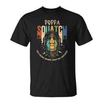 Poppa Squatch - Funny Bigfoot Sasquatch Fathers Day Gift Unisex T-Shirt | Mazezy