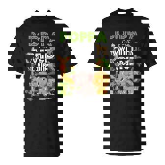 Poppa Of The Wild One Zoo Birthday Safari Jungle Animal T-shirt - Thegiftio