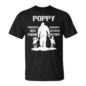 Poppy Grandpa Poppy Best Friend Best Partner In Crime T-Shirt - Seseable