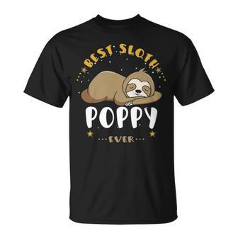 Poppy Grandpa Best Sloth Poppy Ever T-Shirt - Seseable
