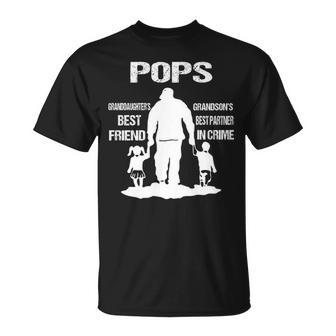 Pops Grandpa Pops Best Friend Best Partner In Crime T-Shirt - Seseable