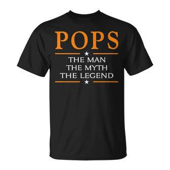 Pops Grandpa Pops The Man The Myth The Legend T-Shirt - Seseable