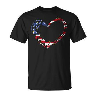Postal Worker Patriotic Heart Love Postal Mail Carrier T-shirt - Thegiftio UK