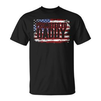 Pregnancy Announcement Daddy Dad American Flag 4Th Of July Unisex T-Shirt - Seseable